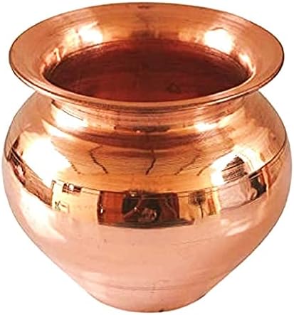 Balaji e Retail® Copper Kumkuma Kalash בעבודת יד | טמבה קא לוטה לשתיית מים | נחושת לוטה לדיוואלי,
